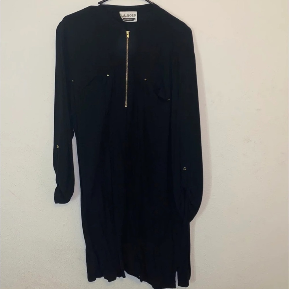 Black LA gold dress